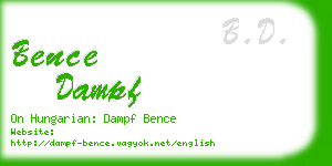 bence dampf business card